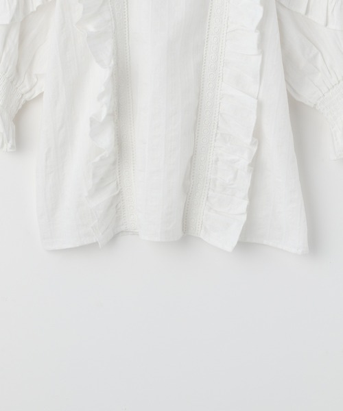 Heather（ヘザー）の「コットンフリル半袖ブラウス　948903（シャツ/ブラウス・レディース・ホワイト/ブラック/グレー系/オレンジ/ブラック系その他/ホワイト系その他/ミント/ブラック系/オフホワイト・FREE）」の19枚目の写真