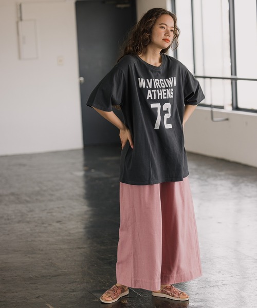 niko and...（ニコアンド）の「アソートロゴロング丈Tシャツ（Tシャツ/カットソー・レディース・クリーム/チャコール/オフホワイト/ブラック・FREE）」の8枚目の写真