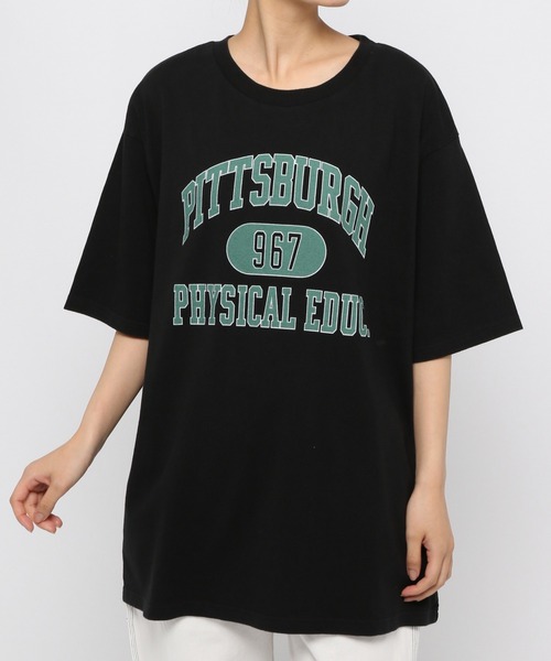niko and（ニコアンド）の「アソートロゴロング丈Tシャツ（T