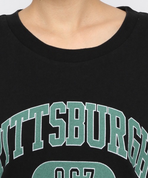 niko and...（ニコアンド）の「アソートロゴロング丈Tシャツ（Tシャツ/カットソー・レディース・クリーム/チャコール/オフホワイト/ブラック・FREE）」の6枚目の写真