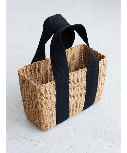 Green　Parks（グリーンパークス）の「・ワイドテープかごバッグ＊（かごバッグ・レディース・キャメル/ブラック・FREE）」の8枚目の写真