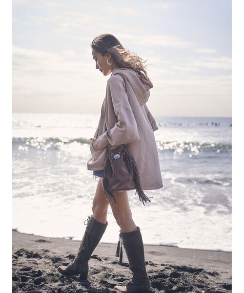 To the sea（トゥーザシー）の「コンチョフリンジ巾着バック（ショルダーバッグ・レディース・ベージュ/ブラウン/アイボリー・FREE）」の10枚目の写真