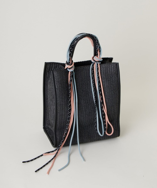 Kastane（カスタネ）の「コード紐付きジュートバッグ（ショルダーバッグ・レディース・ホワイト/ブラック/ブルー・FREE）」の7枚目の写真