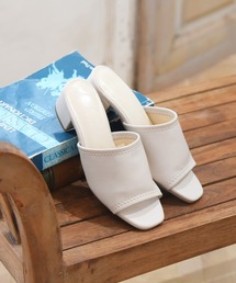 NOFALL | ソフトレザースクエアトゥミュールサンダル(サンダル)