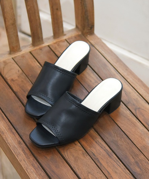 NOFALL(ノーフォール)の「ソフトレザースクエアトゥミュールサンダル(サンダル・レディース・ブラック/ベージュ/グレー/ピンク/ブルー・LL/3L/SS/S/M/L)」の8枚目の写真