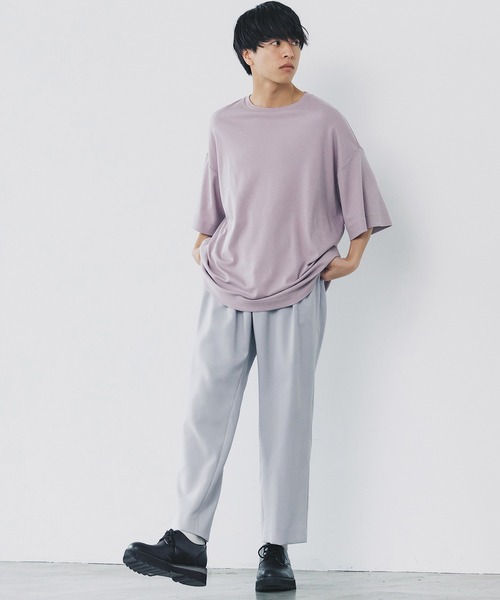 WYM LIDNM（ウィム バイ リドム）の「36G DRAPE OVERSIZED T-SHIRT（Tシャツ/カットソー・メンズ・パープル系その他/アッシュブラウン/ベージュ/ブルー・L/M/S）」の6枚目の写真