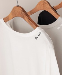 PUAL CE CIN | 【Du noir】ロゴ刺繍シルケットカットワンピース(Tシャツ/カットソー)