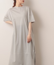 PUAL CE CIN | 【Du noir】ロゴ刺繍シルケットカットワンピース(Tシャツ/カットソー)
