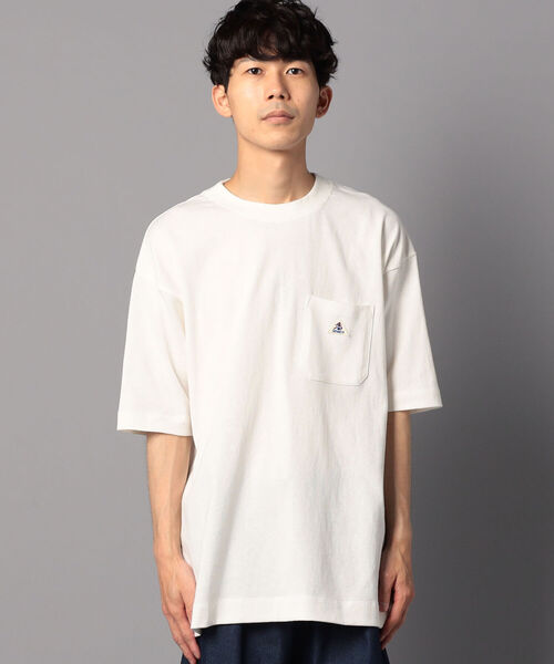 GLOSTER（グロスター）の「【GEVACO/ゲバコ】ワンポイントポケTee #GV167M01（Tシャツ/カットソー・メンズ・ホワイト/ベージュ/サックスブルー・40/38/42/36）」の4枚目の写真