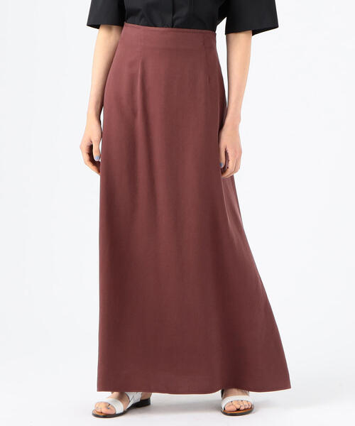 TOMORROWLAND (トゥモローランド)の「セルロースギャバジン サイドスリットロングスカート(スカート・レディース・チャコールグレー/ブラウン・38/36/34)」の2枚目の写真