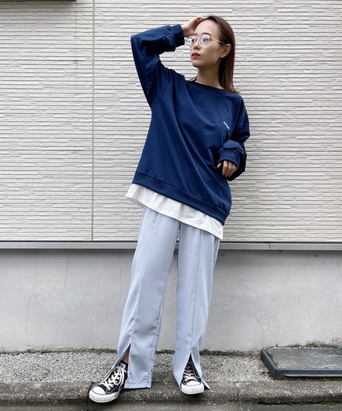 at12:03（アットイチニーゼロサン）の「【カラバリ豊富】センタースリットカラースラックス（スラックス・レディース・ブラック/ピンク/ブルー/イエロー/グリーン・M）」の3枚目の写真