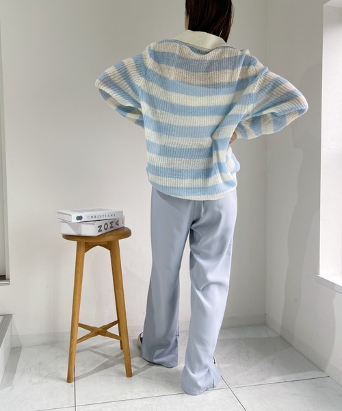 at12:03（アットイチニーゼロサン）の「【カラバリ豊富】センタースリットカラースラックス（スラックス・レディース・ブラック/ピンク/ブルー/イエロー/グリーン・M）」の11枚目の写真