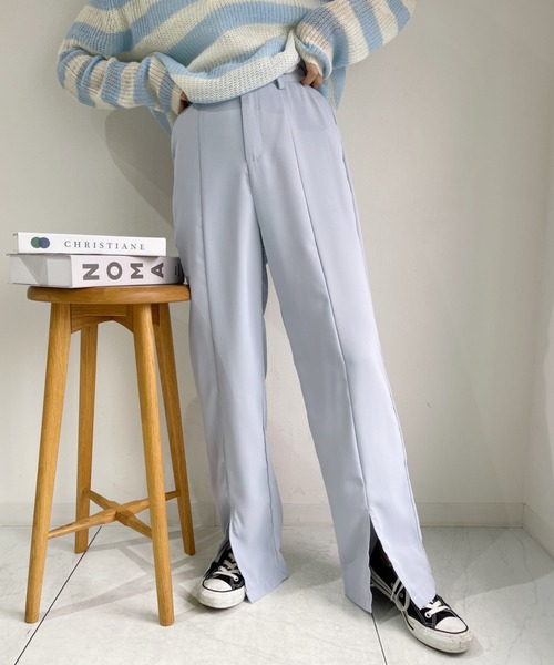 at12:03（アットイチニーゼロサン）の「【カラバリ豊富】センタースリットカラースラックス（スラックス・レディース・ブラック/ピンク/ブルー/イエロー/グリーン・M）」の6枚目の写真