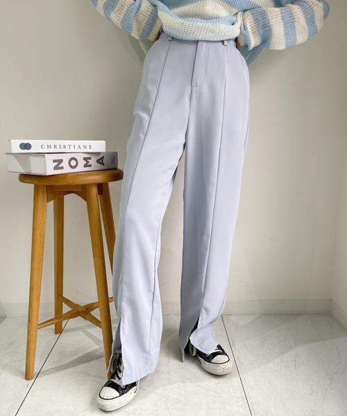 at12:03（アットイチニーゼロサン）の「【カラバリ豊富】センタースリットカラースラックス（スラックス・レディース・ブラック/ピンク/ブルー/イエロー/グリーン・M）」の7枚目の写真