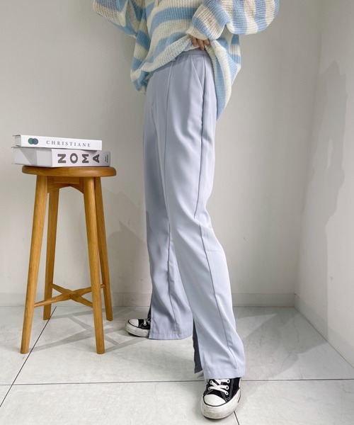 at12:03（アットイチニーゼロサン）の「【カラバリ豊富】センタースリットカラースラックス（スラックス・レディース・ブラック/ピンク/ブルー/イエロー/グリーン・M）」の8枚目の写真