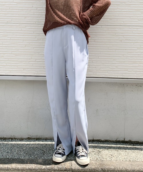 at12:03（アットイチニーゼロサン）の「【カラバリ豊富】センタースリットカラースラックス（スラックス・レディース・ブラック/ピンク/ブルー/イエロー/グリーン・M）」の16枚目の写真