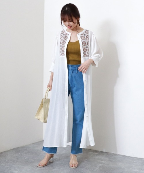 archives（アルシーヴ）の「【入荷禁止】ボリューム袖刺繍ワンピース＋ペチコートSET（ワンピース・レディース・ブルー/オフホワイト/ブラック・MEDIUM）」の5枚目の写真