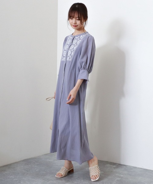 archives（アルシーヴ）の「【入荷禁止】ボリューム袖刺繍ワンピース＋ペチコートSET（ワンピース・レディース・ブルー/オフホワイト/ブラック・MEDIUM）」の12枚目の写真