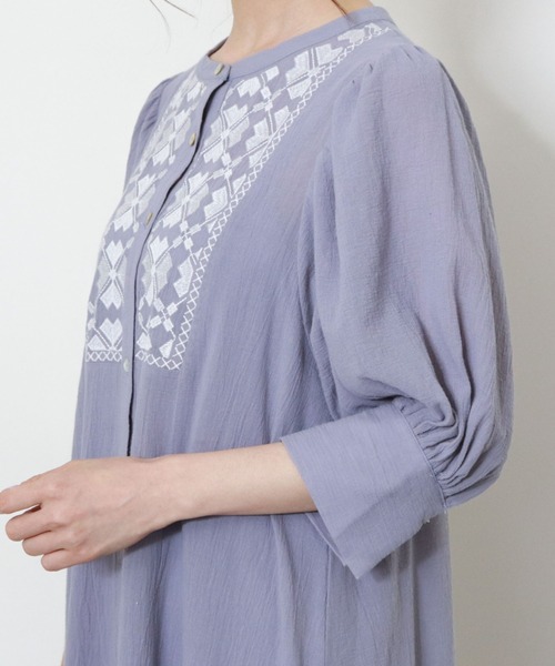 archives（アルシーヴ）の「【入荷禁止】ボリューム袖刺繍ワンピース＋ペチコートSET（ワンピース・レディース・ブルー/オフホワイト/ブラック・MEDIUM）」の8枚目の写真