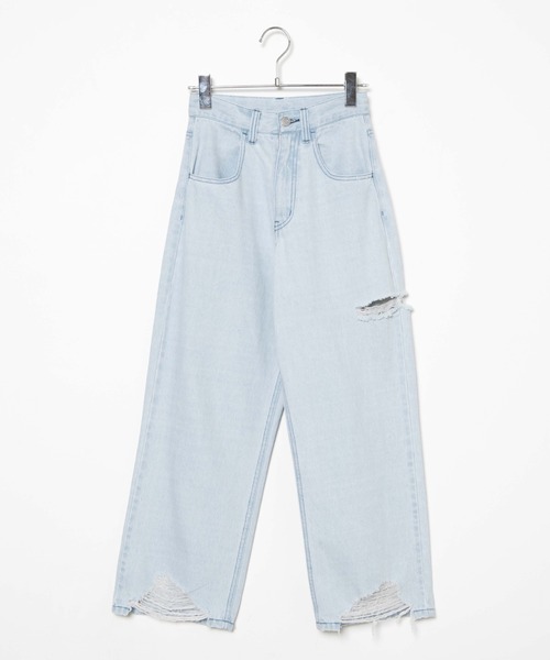 DuKKah（デュカ）の「dukkah/【低身長向け】クラッシュストレートパンツ（デニムパンツ・レディース・ブラック/ライトインディゴブルー・X-SMALL）」の14枚目の写真