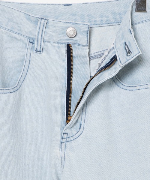 DuKKah（デュカ）の「dukkah/【低身長向け】クラッシュストレートパンツ（デニムパンツ・レディース・ブラック/ライトインディゴブルー・X-SMALL）」の21枚目の写真