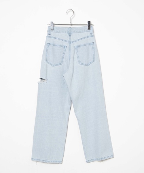 DuKKah（デュカ）の「dukkah/【低身長向け】クラッシュストレートパンツ（デニムパンツ・レディース・ブラック/ライトインディゴブルー・X-SMALL）」の15枚目の写真