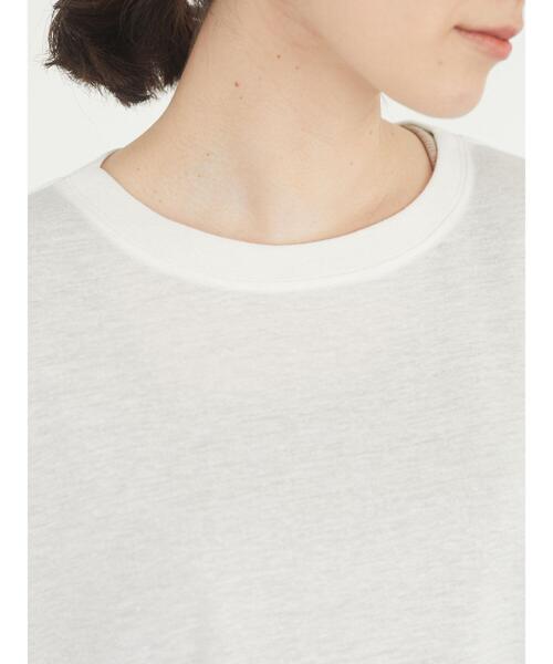 Green Parks(グリーンパークス)の「麻ブレンドゆるカットプルオーバー*(Tシャツ/カットソー・レディース・オフホワイト/ベージュ/チャコールグレー/グリーン/ピンク/ブルー・FREE)」の7枚目の写真