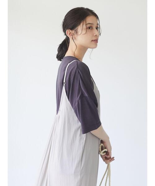 Green Parks(グリーンパークス)の「麻ブレンドゆるカットプルオーバー*(Tシャツ/カットソー・レディース・オフホワイト/ベージュ/チャコールグレー/グリーン/ピンク/ブルー・FREE)」の9枚目の写真