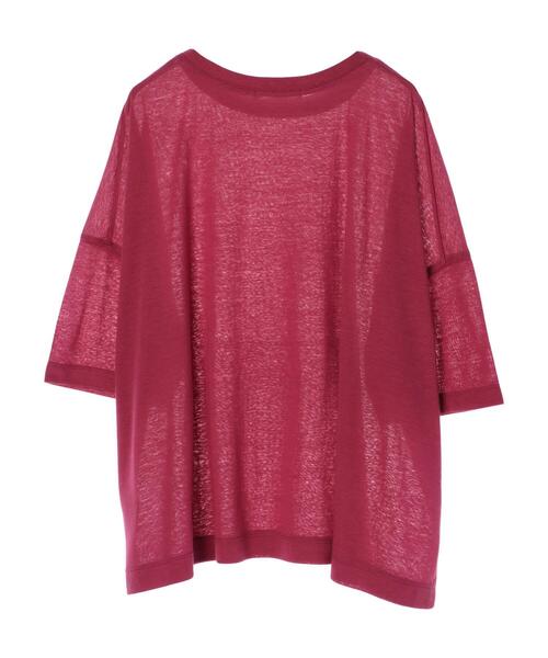 Green Parks(グリーンパークス)の「麻ブレンドゆるカットプルオーバー*(Tシャツ/カットソー・レディース・オフホワイト/ベージュ/チャコールグレー/グリーン/ピンク/ブルー・FREE)」の20枚目の写真