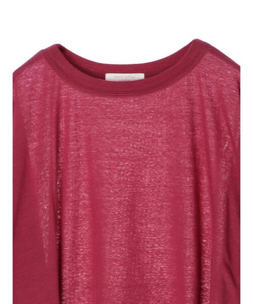 Green Parks(グリーンパークス)の「麻ブレンドゆるカットプルオーバー*(Tシャツ/カットソー・レディース・オフホワイト/ベージュ/チャコールグレー/グリーン/ピンク/ブルー・FREE)」の21枚目の写真