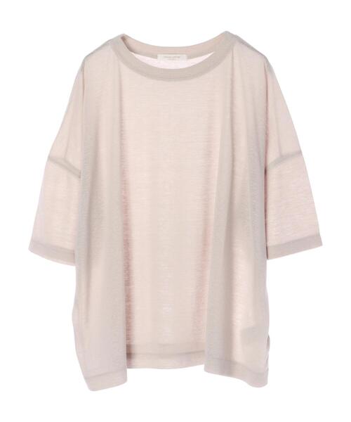 Green Parks(グリーンパークス)の「麻ブレンドゆるカットプルオーバー*(Tシャツ/カットソー・レディース・オフホワイト/ベージュ/チャコールグレー/グリーン/ピンク/ブルー・FREE)」の3枚目の写真