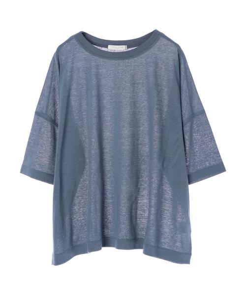 Green Parks(グリーンパークス)の「麻ブレンドゆるカットプルオーバー*(Tシャツ/カットソー・レディース・オフホワイト/ベージュ/チャコールグレー/グリーン/ピンク/ブルー・FREE)」の5枚目の写真