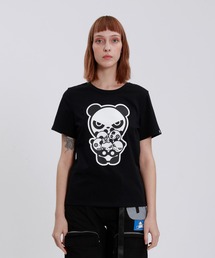 HIPANDA ハイパンダ レディース パンダファミリー ビッグプリント 半袖Tシャツ