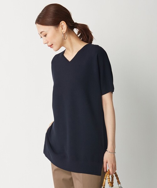 J.PRESS(ジェイプレス)の「【洗える】フォールコットンヤーン ニット(ニット/セーター・レディース・ベージュ系/ネイビー系/ワイン系/スモーキーグリーン系・F)」の3枚目の写真