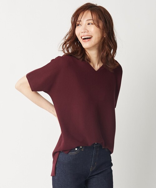 J.PRESS(ジェイプレス)の「【洗える】フォールコットンヤーン ニット(ニット/セーター・レディース・ベージュ系/ネイビー系/ワイン系/スモーキーグリーン系・F)」の4枚目の写真