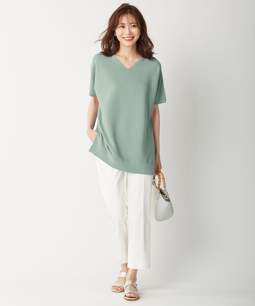 J.PRESS(ジェイプレス)の「【洗える】フォールコットンヤーン ニット(ニット/セーター・レディース・ベージュ系/ネイビー系/ワイン系/スモーキーグリーン系・F)」の7枚目の写真