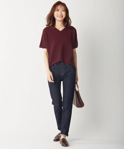 J.PRESS(ジェイプレス)の「【洗える】フォールコットンヤーン ニット(ニット/セーター・レディース・ベージュ系/ネイビー系/ワイン系/スモーキーグリーン系・F)」の8枚目の写真