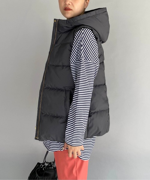 PICCIN(ピッチン)の「リバーシブルダウンベスト(ダウンベスト・レディース・ブラック/ベージュ・M/L)」の4枚目の写真