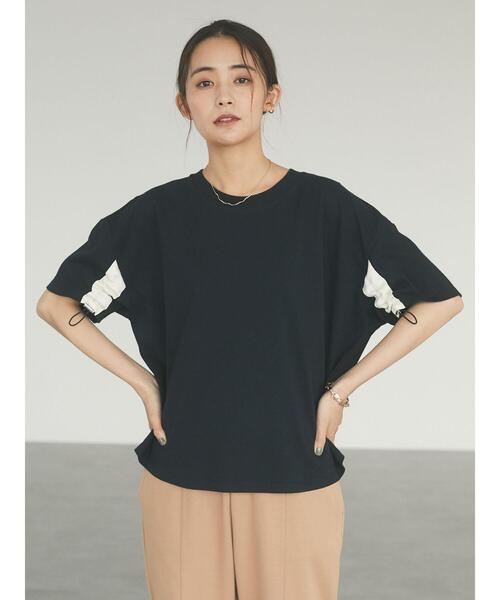 CRAFT STANDARD BOUTIQUE(クラフトスタンダードブティック)の「袖スピンドルTシャツ *(Tシャツ/カットソー・レディース・オフホワイト/ブラック/ベージュ・FREE)」の10枚目の写真
