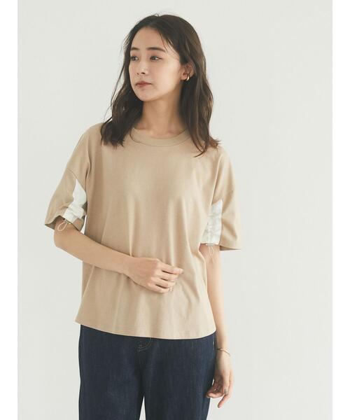 CRAFT STANDARD BOUTIQUE(クラフトスタンダードブティック)の「袖スピンドルTシャツ *(Tシャツ/カットソー・レディース・オフホワイト/ブラック/ベージュ・FREE)」の11枚目の写真