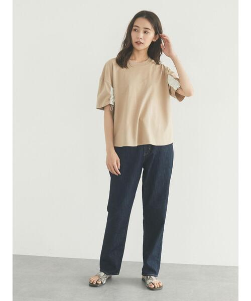 CRAFT STANDARD BOUTIQUE(クラフトスタンダードブティック)の「袖スピンドルTシャツ *(Tシャツ/カットソー・レディース・オフホワイト/ブラック/ベージュ・FREE)」の12枚目の写真
