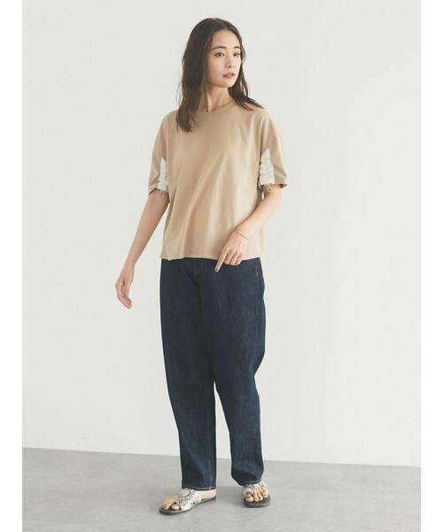 CRAFT STANDARD BOUTIQUE(クラフトスタンダードブティック)の「袖スピンドルTシャツ *(Tシャツ/カットソー・レディース・オフホワイト/ブラック/ベージュ・FREE)」の13枚目の写真