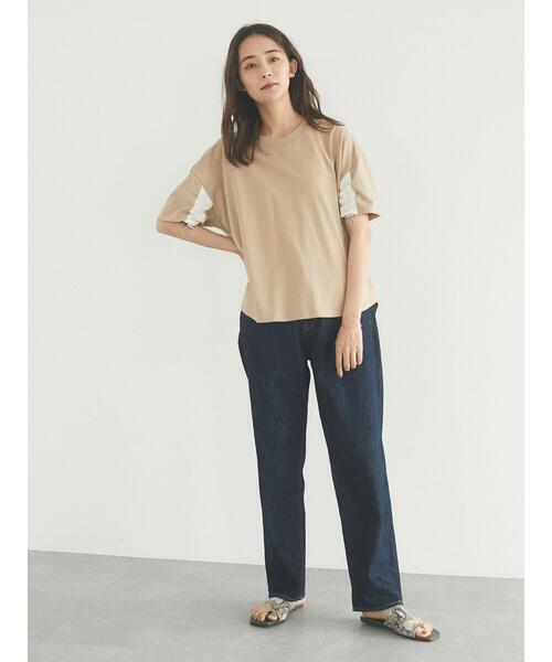 CRAFT STANDARD BOUTIQUE(クラフトスタンダードブティック)の「袖スピンドルTシャツ *(Tシャツ/カットソー・レディース・オフホワイト/ブラック/ベージュ・FREE)」の14枚目の写真