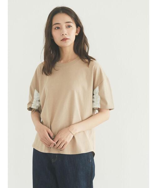 CRAFT STANDARD BOUTIQUE(クラフトスタンダードブティック)の「袖スピンドルTシャツ *(Tシャツ/カットソー・レディース・オフホワイト/ブラック/ベージュ・FREE)」の16枚目の写真