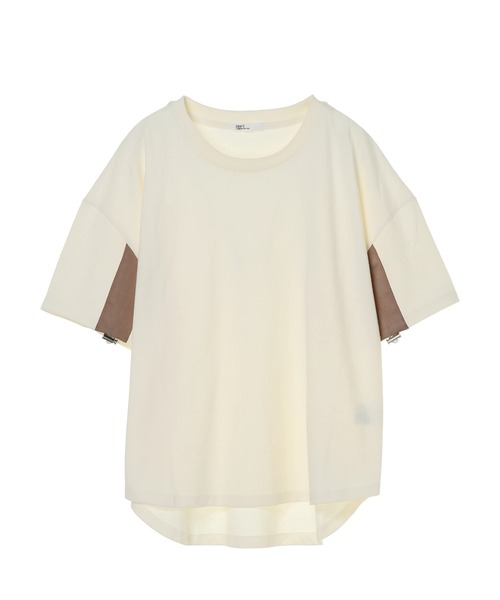 CRAFT STANDARD BOUTIQUE(クラフトスタンダードブティック)の「袖スピンドルTシャツ *(Tシャツ/カットソー・レディース・オフホワイト/ブラック/ベージュ・FREE)」の1枚目の写真