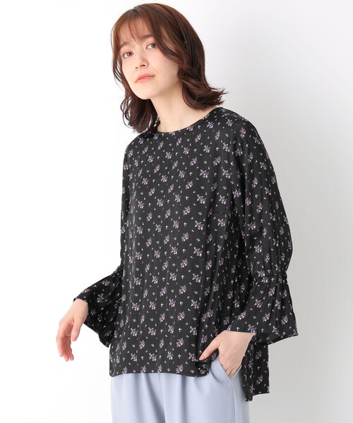 買取 価格店舗 セール 洗える フローラルプリントスモックブラウス シャツ ブラウス Laura Ashley ローラアシュレイ のファッション アウトレット 正規 品 Arenatheatre Net