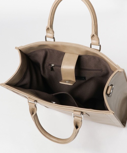 SENSE OF PLACE by URBAN RESEARCH（センスオブプレイスバイアーバンリサーチ）の「A4フレームトートバッグ（トートバッグ・レディース・ブラック/ベージュ/ブラウン/ベージュ系その他・ONE）」の6枚目の写真