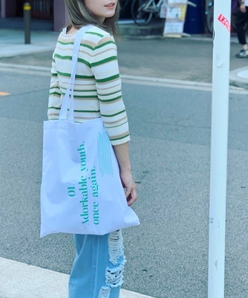 Kastane（カスタネ）の「カラバリエコバック（エコバッグ/サブバッグ・レディース・ホワイト/ブラウン/レッド/ピンク/イエロー/グリーン/サックスブルー/ホワイト系その他/ブラック・FREE）」の2枚目の写真