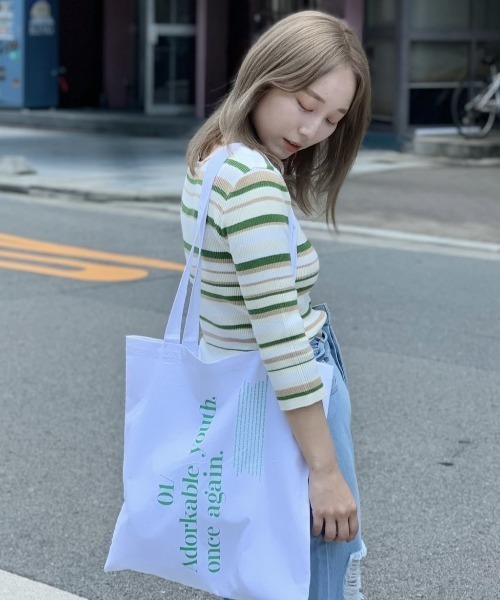 Kastane（カスタネ）の「カラバリエコバック（エコバッグ/サブバッグ・レディース・ホワイト/ブラウン/レッド/ピンク/イエロー/グリーン/サックスブルー/ホワイト系その他/ブラック・FREE）」の14枚目の写真