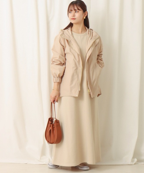 libelle more（リベル モア）の「《撥水加工》 裾ドロストミドル丈ブルゾン（マウンテンパーカー・レディース・カーキ/モカ/ブラック/グレイッシュベージュ/ネイビー/ベージュ・M/L）」の9枚目の写真